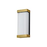 Acropolis 1-Light LED Outdoor Wall Sconce in Natural Aged Brass