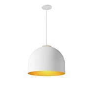 Foster 1-Light LED Pendant in White with Gold