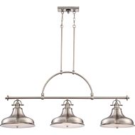 Quoizel Emery 3 Light 53 Inch Kitchen Island Light in Brushed Nickel