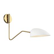 Jane Wall Sconce in Matte White And Burnished Brass by Ellen Degeneres