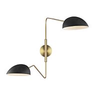 Jane 2 Light Wall Sconce in Midnight Black And Burnished Brass by Ellen Degeneres