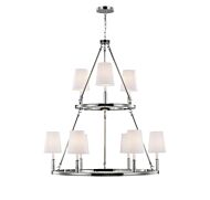 Feiss Lismore 9 Light Polished Nickel Chandelier