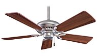 Minka Aire Supra 44 Inch Ceiling Fan in Brushed Steel W/ Dark Walnut