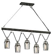 Citizen 5-Light Island Pendant in Graphite with Polished Nickel