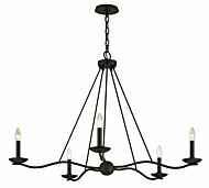 Troy Sawyer 5 Light Chandelier in Forged Iron