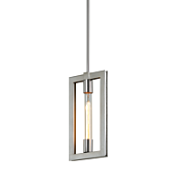 Troy Enigma 14 Inch Pendant Light in Silver Leaf with Stainless Accents
