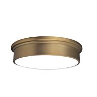 York 1-Light LED Flush Mount Ceiling Light in Aged Brass