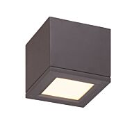 Rubix 1-Light LED Flush Mount Ceiling Light in Bronze