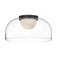 Cedar LED Flush Mount in Black with Clear Glass
