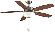 Fanimation Aire Deluxe 2 Light 52 Inch 5 Blade Ceiling Fan in Brushed Nickel