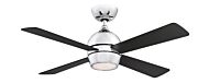 Fanimation Kwad 44 Inch LED Indoor Ceiling Fan in Chrome with Opal Frosted Glass