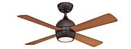 Fanimation Kwad 44 Inch LED Indoor Ceiling Fan in Dark Bronze with Opal Frosted Glass
