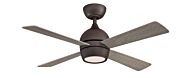 Fanimation Kwad 44 Inch LED Indoor Ceiling Fan in Matte Greige with Opal Frosted Glass