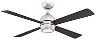 Fanimation Kwad 52 Inch LED Indoor Ceiling Fan in Brushed Nickel with Opal Frosted Glass