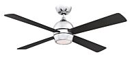 Fanimation Kwad 52 Inch LED Indoor Ceiling Fan in Chrome with Opal Frosted Glass
