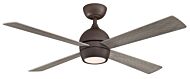 Fanimation Kwad 52 Inch LED Indoor Ceiling Fan in Matte Greige with Opal Frosted Glass