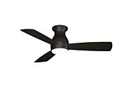 Fanimation Hugh 44 Inch LED Indoor/Outdoor Flush Mount Ceiling Fan in Dark Bronze with Opal Frosted Glass