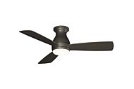 Fanimation Hugh 44 Inch LED Indoor/Outdoor Flush Mount Ceiling Fan in Matte Greige with Opal Frosted Glass