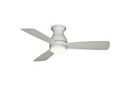Fanimation Hugh 44 Inch LED Indoor/Outdoor Flush Mount Ceiling Fan in Matte White with Opal Frosted Glass