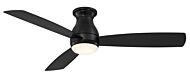 Fanimation Hugh 52 Inch LED Indoor/Outdoor Flush Mount Ceiling Fan in Black with Opal Frosted Glass