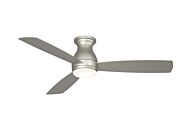 Fanimation Hugh 52 Inch LED Indoor/Outdoor Flush Mount Ceiling Fan in Brushed Nickel with Opal Frosted Glass