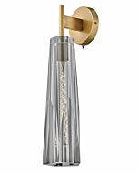 Fredrick Ramond Cosette 1-Light Wall Sconce In Heritage Brass With Smoked Glass