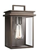 Feiss Glenview 10 Inch Outdoor Clear Glass Wall Lantern in Antique Bronze