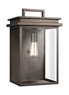 Feiss Glenview 18.5 Inch Outdoor Clear Glass Wall Lantern in Antique Bronze