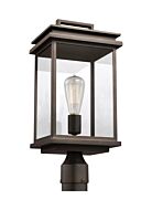 Feiss Glenview 16.75 Inch Outdoor Clear Lantern Post in Antique Bronze