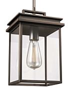 Feiss Glenview Outdoor Clear Hanging Lantern in Antique Bronze