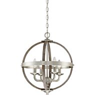 Quoizel Fusion 4 Light 20 Inch Transitional Chandelier in Brushed Nickel
