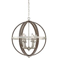 Quoizel Fusion 6 Light 29 Inch Transitional Chandelier in Brushed Nickel