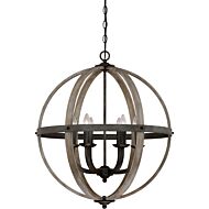 Quoizel Fusion 6 Light 29 Inch Transitional Chandelier in Rustic Black