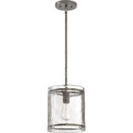 Quoizel Fortress 9 Inch Pendant Light in Mottled Silver