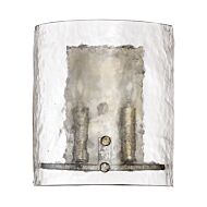 Quoizel Fortress 2 Light 10 Inch Wall Sconce in Mottled Silver