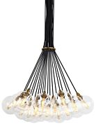 Tech Gambit 19 Light 2700K LED Transitional Chandelier in Aged Brass and Clear