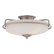 Quoizel Griffin 3 Light 17 Inch Ceiling Light in Antique Nickel