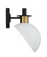 Gigi 1-Light Wall Mount in Black with Aged Brass