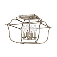 Quoizel Gallery 4 Light 14 Inch Ceiling Light in Century Silver Leaf