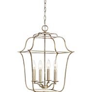 Quoizel Gallery 4 Light 20 Inch Transitional Chandelier in Century Silver Leaf