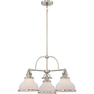 Quoizel Grant 3 Light 16 Inch Transitional Chandelier in Brushed Nickel