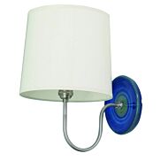 House of Troy Scatchard 13.5 Inch Wall Lamp in Blue Gloss/Satin Nickel