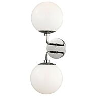Mitzi Stella 2 Light 20 Inch Wall Sconce in Polished Nickel