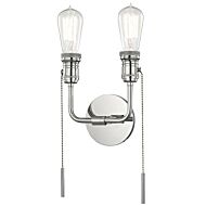 Mitzi Lexi 2 Light 13 Inch Wall Sconce in Polished Nickel