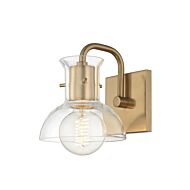 Mitzi Riley 6 Inch Bathroom Vanity Light in Aged Brass