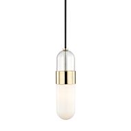 Mitzi Emilia 1-Light Pendant in Polished Brass