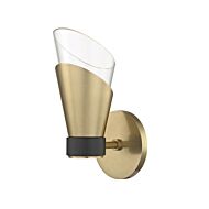 Mitzi Angie 11 Inch Wall Sconce in Aged Brass and Black