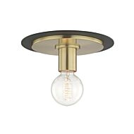 Mitzi Milo Ceiling Light in Aged Brass and Black