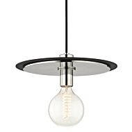 Mitzi Milo 10 Inch Pendant Light in Polished Nickel and Black