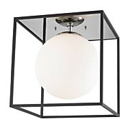 Mitzi Aira Ceiling Light in Polished Nickel and Black